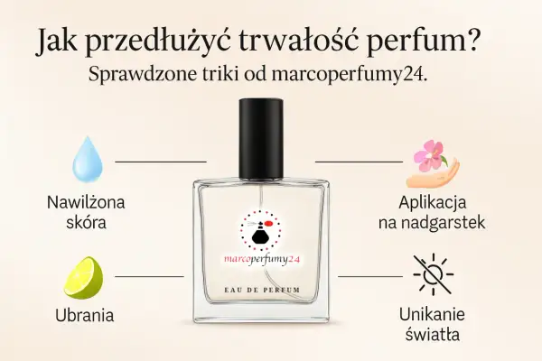 Jak przedłużyć moc perfum? Nawilżona skóra, aplikacja na nadgarstek, ubrania i unikanie światła to klucz do trwałego zapachu.