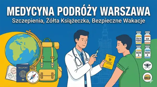 Lekarz podaje szczepionkę przeciwko żółtej febrze, przygotowując pacjenta do bezpiecznych wakacji.