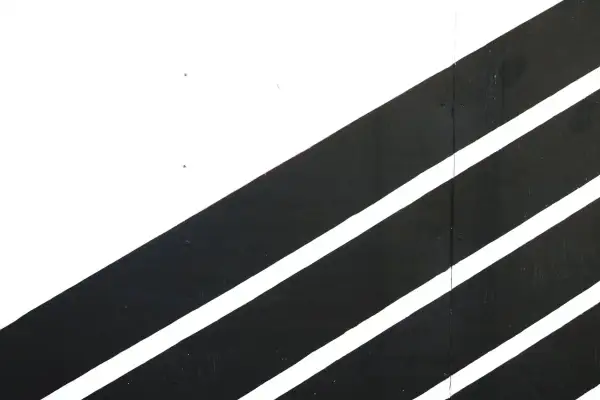 Líneas diagonales negras y blancas que evocan un pensamiento polarizado, sin matices intermedios.