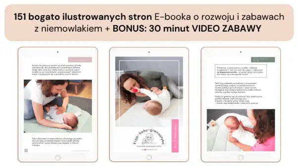Mama pomaga niemowlakowi w ćwiczeniach z niemowlakiem, wspierając jego główkę.