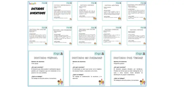 Diversos dictados divertidos para practicar la escritura y la escucha activa.