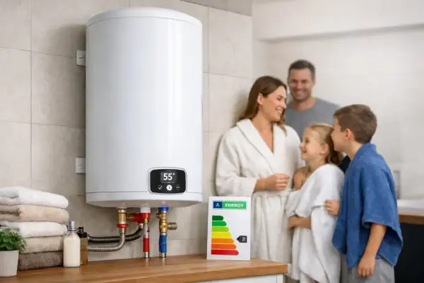Jaki bojler dla 3 osobowej rodziny? Energooszczędny model z etykietą A, idealny dla rodziny, zapewniający ciepłą wodę.