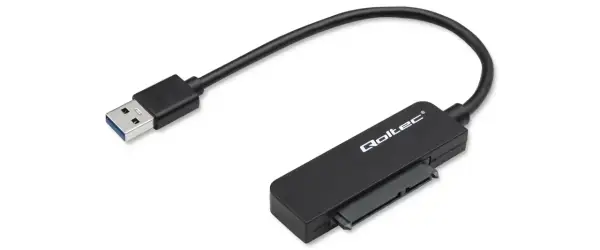 Adapter USB na SATA. Pozwala podłączyć dysk twardy do komputera przez wejście SATA.
