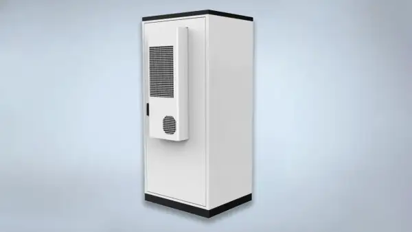 Biały magazyn energii 50 kWh z czarnymi elementami. Sprawdź jego atrakcyjną cenę i zacznij oszczędzać!