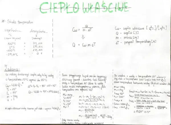 Zadanie z fizyki dotyczące ciepła właściwego pary wodnej. Obliczenia ciepła potrzebnego do ogrzania wody.