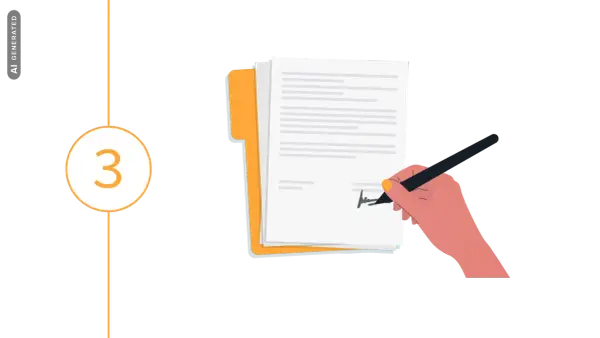 Schritt 3: Unterschrift auf Dokumenten, die zur Exmatrikulation an der IU führen.