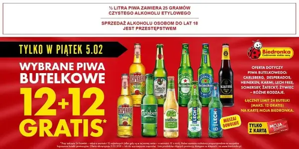 Jakie piwa na promocji 12 12 w Biedronce? Sprawdź, co zyskasz!