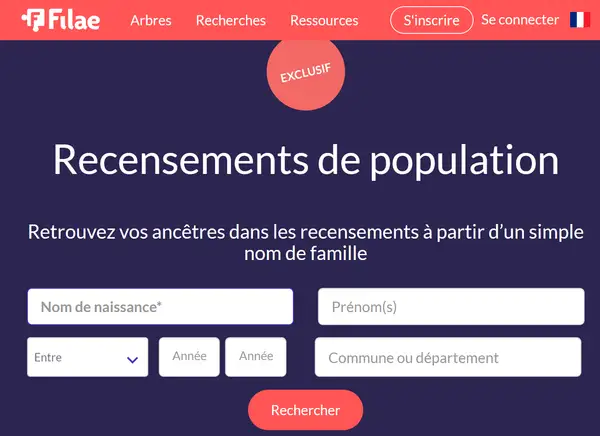 Filae Paris : recherchez vos ancêtres dans les recensements. Entrez nom, prénom, lieu et année pour retrouver votre histoire familiale.