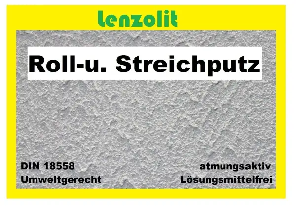 Streichputz innen von Lenzolit: atmungsaktiv, lösungsmittelfrei, umweltgerecht. Perfekt für Ihre Wände.