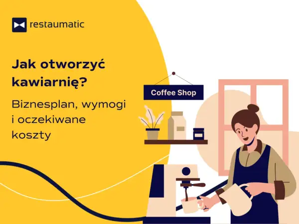 Jak otworzyć kawiarnię? Biznesplan, wymogi i oczekiwane miesięczne koszty prowadzenia kawiarni. Ilustracja przedstawia baristkę przygotowującą kawę.