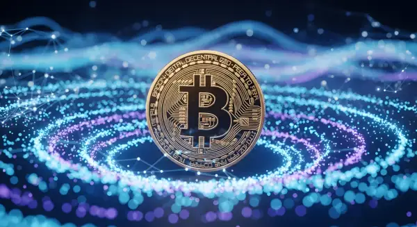 Złoty Bitcoin na tle cyfrowej sieci, symbolizujący technologię blockchain, co to jest i jak działa.