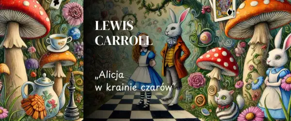 Lewis Carroll, „Alicja w krainie czarów” streszczenie. Alicja, Biały Królik i inne postacie z baśni w surrealistycznym, bajkowym świecie.