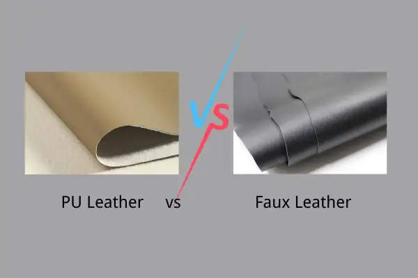 Confronto tra pelle PU (beige) e finta pelle (nera). Cosa vuol dire pelle PU? È un materiale sintetico.