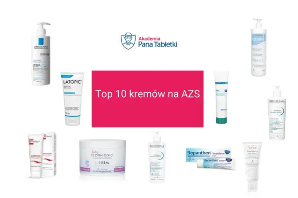 Krem na atopowe zapalenie skóry to ratunek dla wrażliwej skóry. Na zdjęciu produkty z serii "Top 10 kremów na AZS".