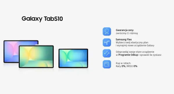 Galaxy TabS10. Dowiedz się, cellular co to za oferta: gwarancja ceny, Samsung Flex, Program Odkup i raty 0%.