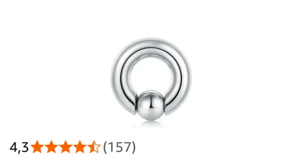 Stalowy kółko z kulką, idealne do prince albert piercing.