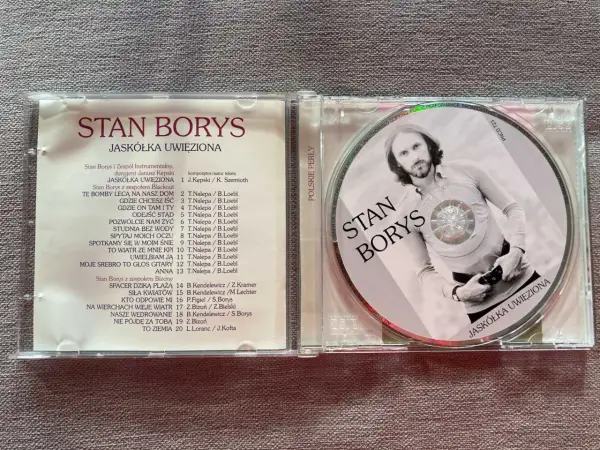 Stan Borys, "Jaskółka uwięziona" - okładka płyty CD z listą utworów i zdjęciem artysty.