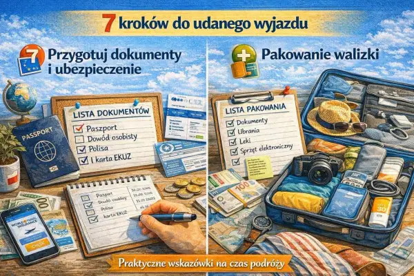 Przygotuj dokumenty i spakuj walizkę, by tanie podróżowanie było udane. Lista rzeczy i paszport czekają!