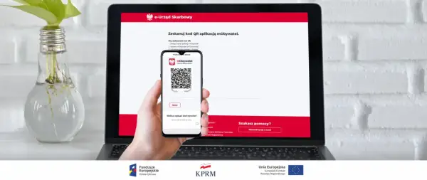 Jak rozliczyć PIT przez mObywatel? Zeskanuj kod QR z aplikacji mObywatel na ekranie laptopa e-Urzędu Skarbowego.