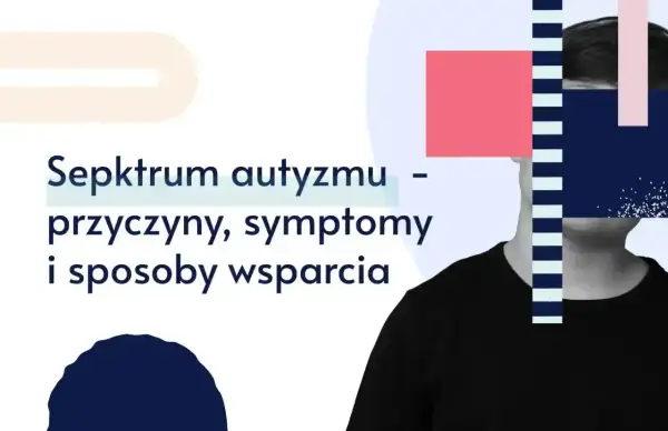 Spektrum autyzmu u dorosłych: przyczyny, objawy i wsparcie. Abstrakcyjny portret osoby z elementami geometrycznymi.