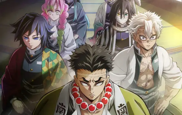 Die Säulen von Demon Slayer Staffel 4 versammeln sich, bereit für den Kampf.