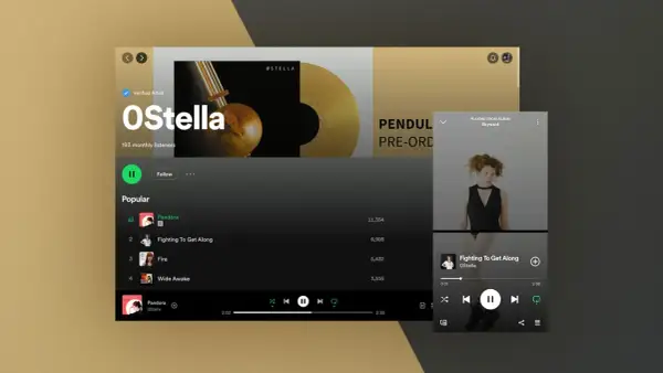 Spotify artist page for ØStella, showing popular tracks like "Fighting To Get Along." This is how to release a single.