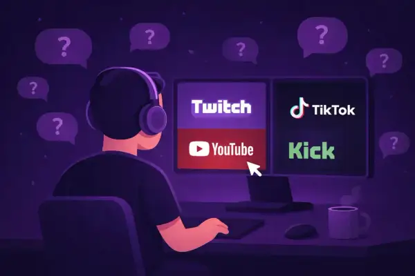 Streamer überlegt, wie er mit Twitch, YouTube, TikTok und Kick Geld verdienen kann.