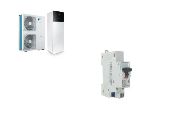 Pompe à chaleur Daikin et disjoncteur différentiel type A ou AC Legrand, essentiels pour la sécurité de votre installation.
