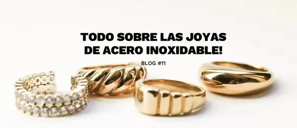 Anillos de oro y con diamantes, todos hechos de acero inoxidable.