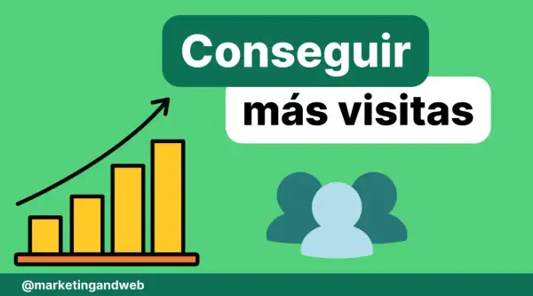 Gráfico de barras ascendente y siluetas de personas. ¡Estrategias para atraer visitas a mi web y hacerla crecer!