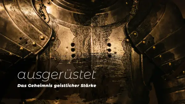 Detailaufnahme einer kunstvoll verzierten Rüstung, die an den **Helm des Heils** erinnert. Sie symbolisiert die Ausrüstung für geistige Stärke.