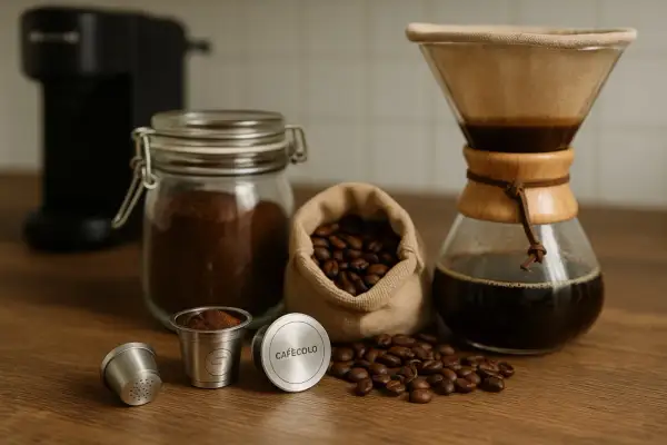 Capsule riutilizzabili per caffè macinato, un modo ecologico per preparare il tuo espresso, anche se non compatibili.