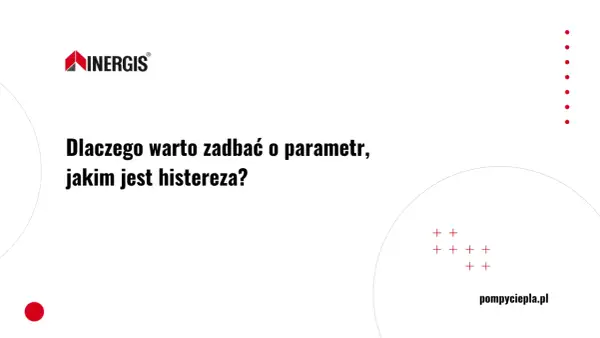 Logo INERGIS i pytanie: "Dlaczego warto zadbać o parametr, jakim jest histereza?". Grafika z czerwonymi kropkami i krzyżykami.