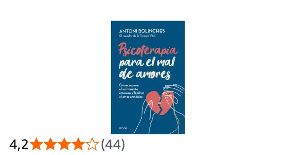 Libro "Psicoterapia para el mal de amores" de Antoni Bolinche. Ilustración de un corazón roto siendo cosido.