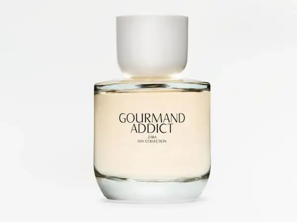 Perfumy Zara "Gourmand Addict" w szklanej butelce z białym korkiem. Zapach dla prawdziwego gourmanda.