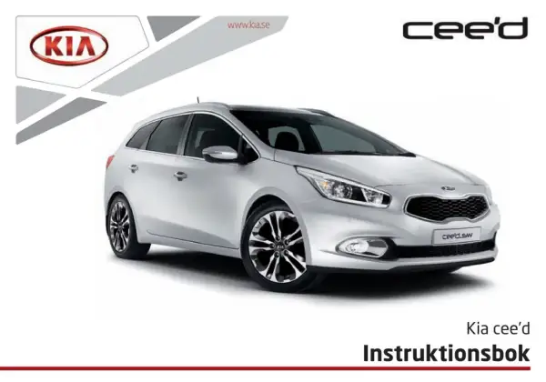 Instruktionsbok för Kia cee'd. Här visas bilens lyftpunkter för säker hantering.