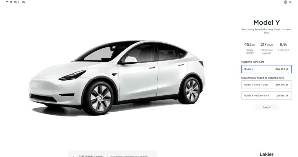 Biała Tesla Model Y. Sprawdź, ile kosztuje Tesla Model Y w różnych wersjach: od 224 990 zł.