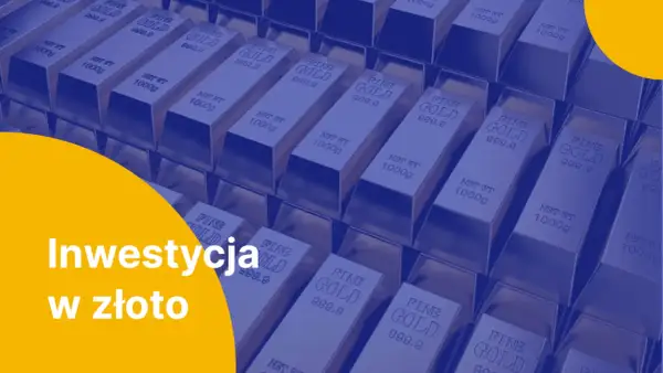 Inwestycja w złoto – rząd sztabek symbolizuje akcje rynku złota, potencjalne zyski i stabilność.