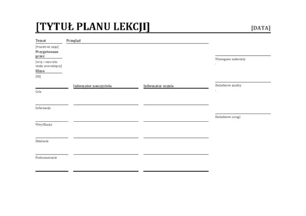 Jak zrobić plan lekcji w Excelu - krok po kroku bez błędów