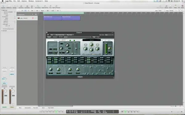 Program w Logic Pro z wtyczką EXS24, gdzie pogłos inaczej jest tworzony przez modulację LFO i obwiednie.