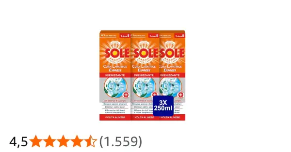 Sole Sole Sole: la cura lavatrice che elimina la puzza. Igenizzante con eucalipto, efficace anche a basse temperature.
