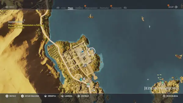 Mapa z Assassin's Creed Origins pokazuje świątynię Sechmet w Yamu. Poszukaj papirusów w tej lokacji.