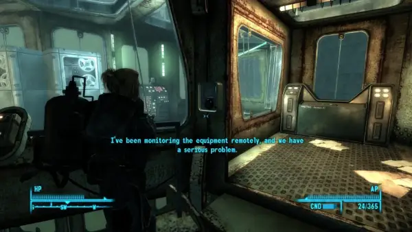 Postapokaliptyczna sceneria z gry Fallout 3. Spolszczenie dialogów jest kluczowe dla zrozumienia problemu z monitorowanym sprzętem.