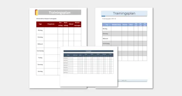 Kostenlose Trainingsplan-Vorlagen für die Wochenplanung. Hier sind Beispiele für tägliche und wöchentliche Trainingspläne.