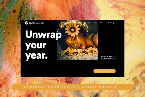 Claiming your Spotify artist profile is easy! This image shows the Spotify for Artists page with a call to action to claim your profile.