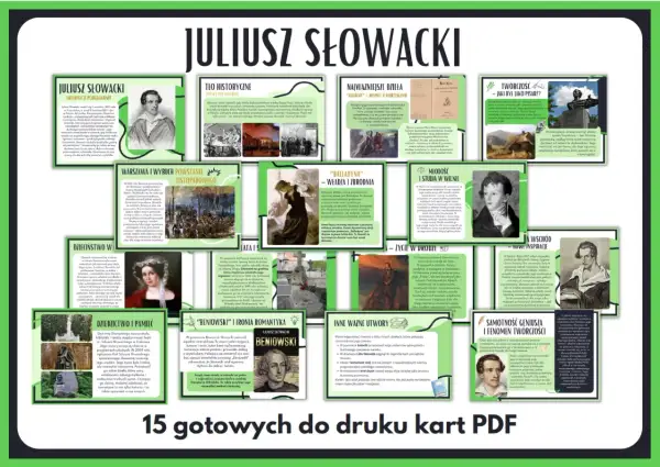 Juliusz Słowacki – polski poeta romantyczny, autor "Kordiana" i "Balladyny". Jego życie i twórczość, pełne tęsknoty za ojczyzną i refleksji nad losem narodu, są kluczowe dla polskiej literatury.