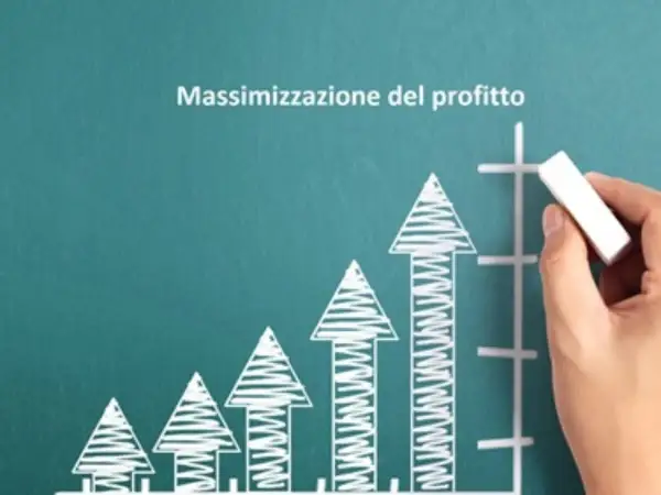 Grafico con frecce in crescita e la scritta "Massimizzazione del profitto". Ideale per chi vuole vendere locale commerciale e aumentare i guadagni.