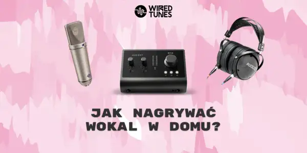 Profesjonalny mikrofon, interfejs audio i słuchawki do nagrywania wokalu w domu.