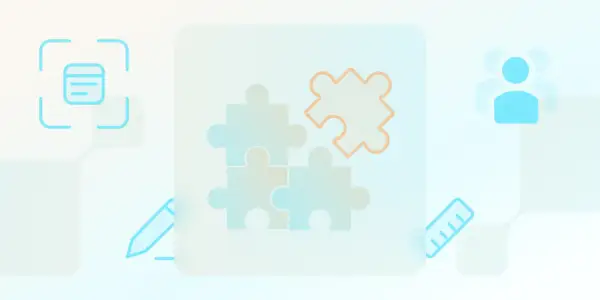 Grafika przedstawia układankę z puzzli, symbolizującą tworzenie **micro saas**. Obok znajdują się ikony notatki, ołówka, linijki i grupy ludzi, sugerujące proces planowania, tworzenia i współpracy.