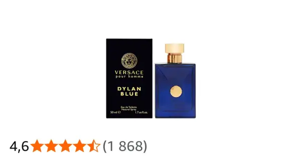 Elegancki flakon i pudełko z napisem Versace Pour Homme Dylan Blue.